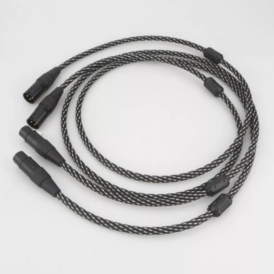 Pair 4Core 3Pin OFC Balanced Cable Gold Plated XLR Plug Audio Interconnect Wire