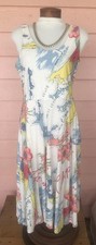 CHAPS BERMUDA MAXI DRESS Sz L Wide Sweep Lined Bodice 2 Pockets Swingy EASY CARE