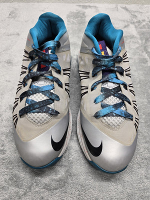 Nike Lebron 10 Akron Lows Men US 8 Blue/Silver 579765-002