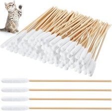 300 Pieces Cotton Buds for Dogs and Cats Pet Cotton Ear Buds Swabs Long Swab Dog