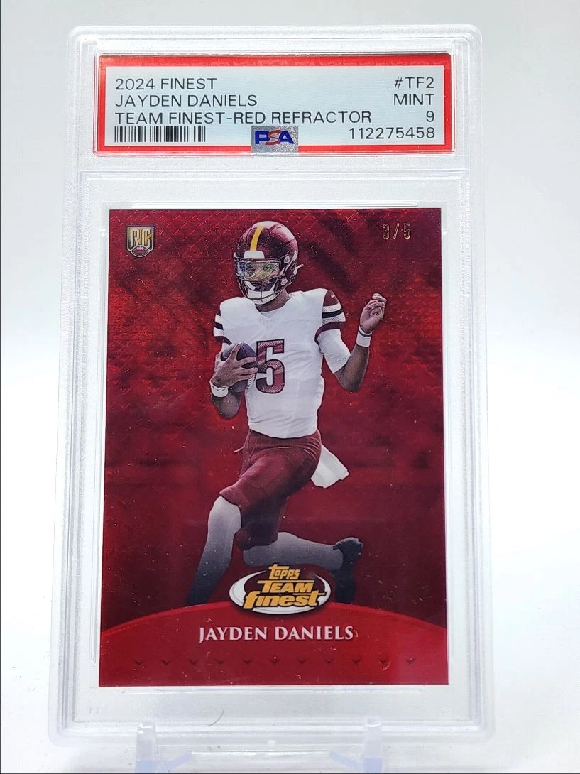 Jayden Daniels Topps Finest Team Finest #TF2 Red Refractor