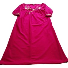 Vintage Quiet Moments Nightgown Pajamas Size Large Dark Pink NWT NOS Grannycore