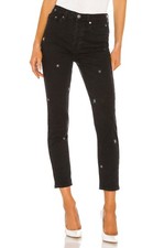Pistola Womens Nico Skinny Jeans Embroidered Stars Celestial Slate Size 28x28