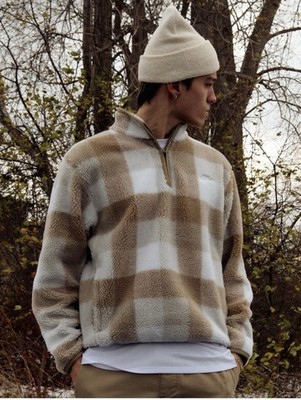 ダッフィー Nike Club Fleece Winterized Half-Zip Pullover Mens Small Brown