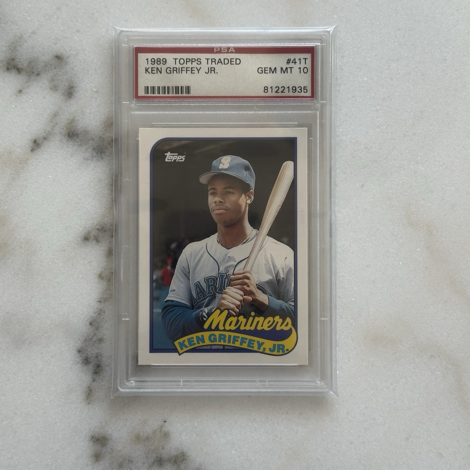 1989 Topps Traded Ken Griffey Jr PSA 10 GEM MT MINT #41T Rookie Card view 2