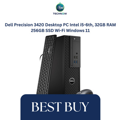 Dell Precision 3420 Desktop PC Intel i5-6th, 32GB RAM 256GB SSD Wi-Fi Windows 11