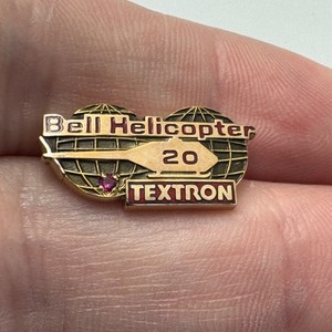 Vintage 10k Gold Bell Helicopter 20 Year Employee Service Lapel Pin Textron