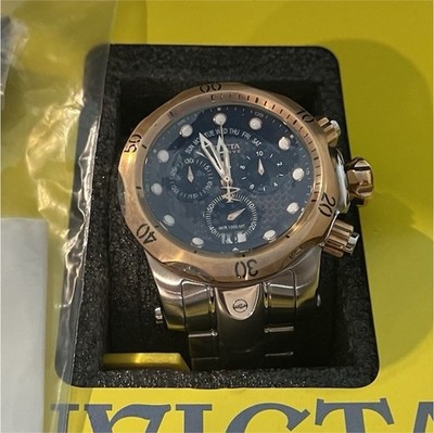 Invicta Reserve Chronograph Men's Wristwatch Gold Silver Black Box