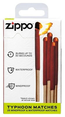 Zippo 40570, ''Typhoon Matches'', 25 Matches, 3 Strike Pads, Burns Up to 30 Second