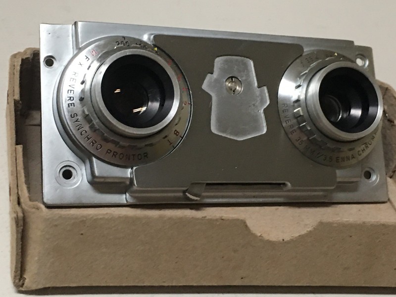 Revere Stereo 33 Camera Twin Amaton 35mm f/3.5 Lens & Shutter Assembly Untested
