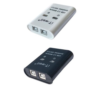 USB Printer Sharing Device 2 in 1 Out Portable Stable Transmission Plug and Play