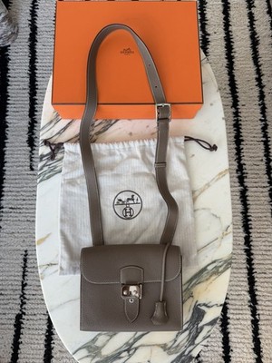 Hermès Sac a depeches 21 éTaupe Bag Lock Keys Palladium Hardware