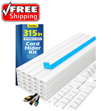 315in Cord Hider Kit, Paintable Cable Raceway, Cord Covers for Wires on