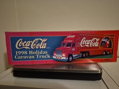 1998 Coca-Cola Vintage Lighted Holiday Caravan Tractor Semi-Truck New In Box