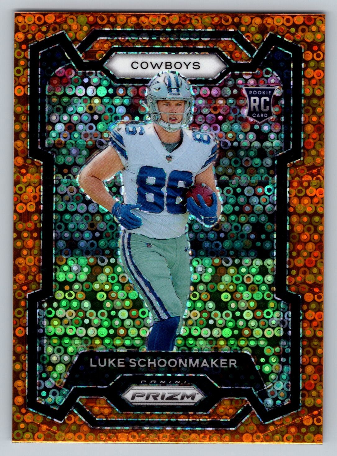 2023 Panini Prizm ORANGE DISCO #325 Luke Schoonmaker Dallas Cowboys