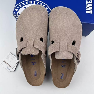#ad Birkenstock Boston Taupe Suede Leather Soft Footbed Unisex Clog Shoes EU 37 45 $87.88