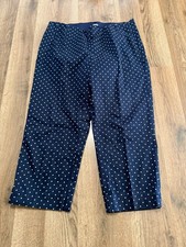 CHAPS Pants, Women's Size 14, White Blue, Polka Dots, Dress Pants, Capri