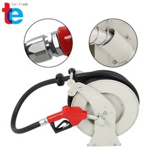 Fuel Hose Reel Retractable Diesel Hose Reel 1" x 33' Auto Refueling Nozzle