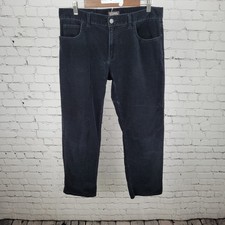 Michael Kors Black Corduroy Cotton Stretch Straight Leg Pants Size 34/30