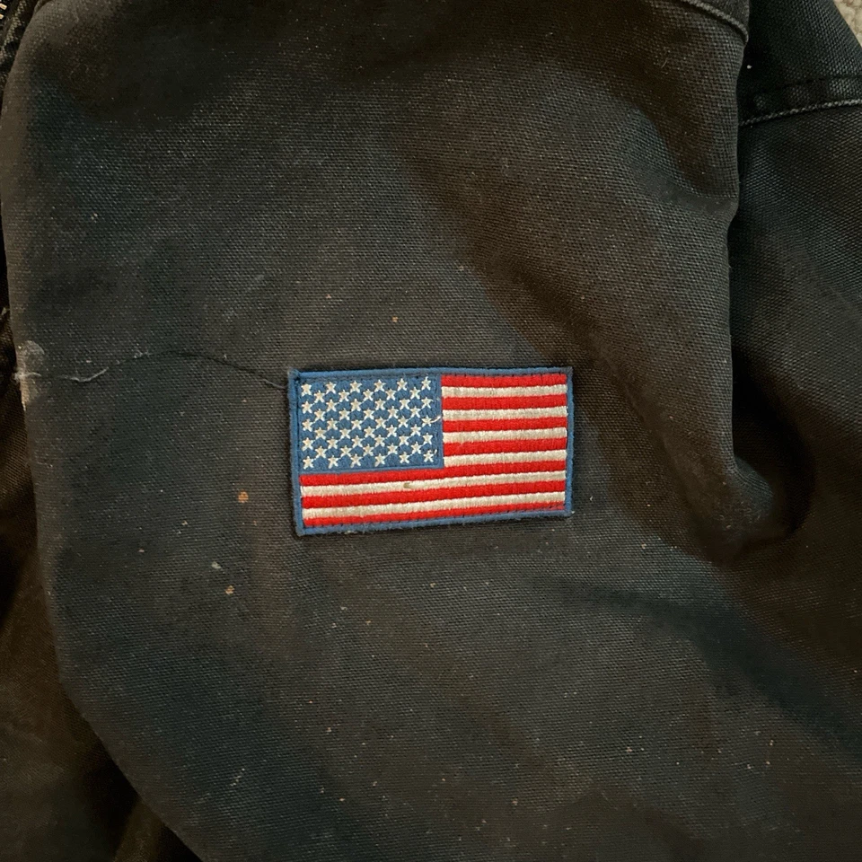 Chaqueta de trabajo con cremallera de lona negra a presión para hombre talla 2XL Foto 3 de 4