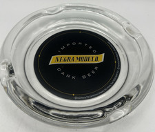 Negra Modelo Beer Glass Ashtray Clear Heavy Glass Bar Promo