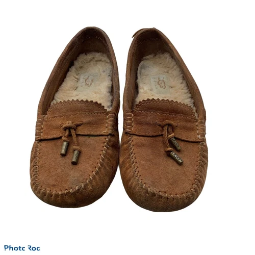 Scarpe mocassino UGG taglia 6 Roni mocassino pelle scamosciata marrone castagno donna
