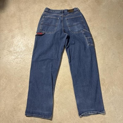 Vintage Y2K Tommy Hilfiger Carpenter Jeans Blue Baggy 34x34 Flag Logo
