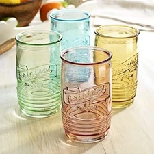 Set of 4 Original Mason Collins Glasses Assorted Colored Drinking 20 OZ