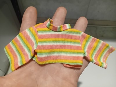 Vintage Sindy/Tressy 60er Jahre hell gestreift Top BITTE BESCHREIBUNG LESEN
