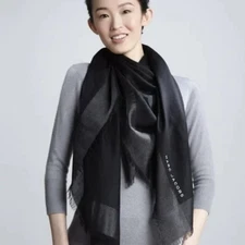 Marc Jacobs Neiman Marcus Collab Target Black Wool Cashmere Blend Scarf NWT