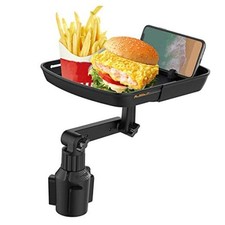 Cup Holder Tray Table, 360 Adjustable Car Drink Holders Tray, Black