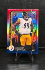 2025 Topps Chrome Derrick Harmon Red White & Blue Refractor #36 Rookie Steelers