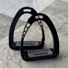 Acavallo Arena Alupro Aluminium Horse Stirrups Black with Silver Tread