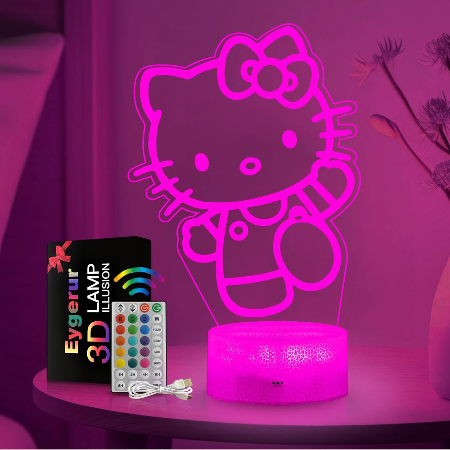 Kitty Luce Notturna Bambini Silicone LED - Regalo Perfetto 2-7 Anni