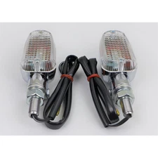 Mini Stalk Mark II Turn Signals Clear Lens - Chrome - Fits Most Cruisers 20-2131