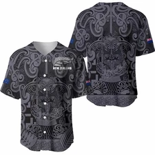 New Zealand Maori Baseball Jersey   Polynesian Tribal Shirt   Kiwi Pride Jersey