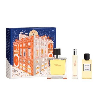Hermes Men's Terre d'Hermes Pure Perfume 3pcs EDP Gift Set 3346130022909