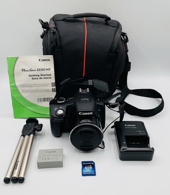 Canon PowerShot SX50 HS 12.1MP Zoom w/ Battery Charger Sd Tripod Case Bundle