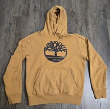 Timberland Mens Essential Tree Logo Hoodie Sweatshirt Wheat Long Sleeve Small