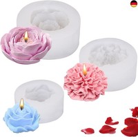 3 StüCk Kerzenformen Zum GießEn Rosen Nelke Pfingstrose Silikonform Kerzen B