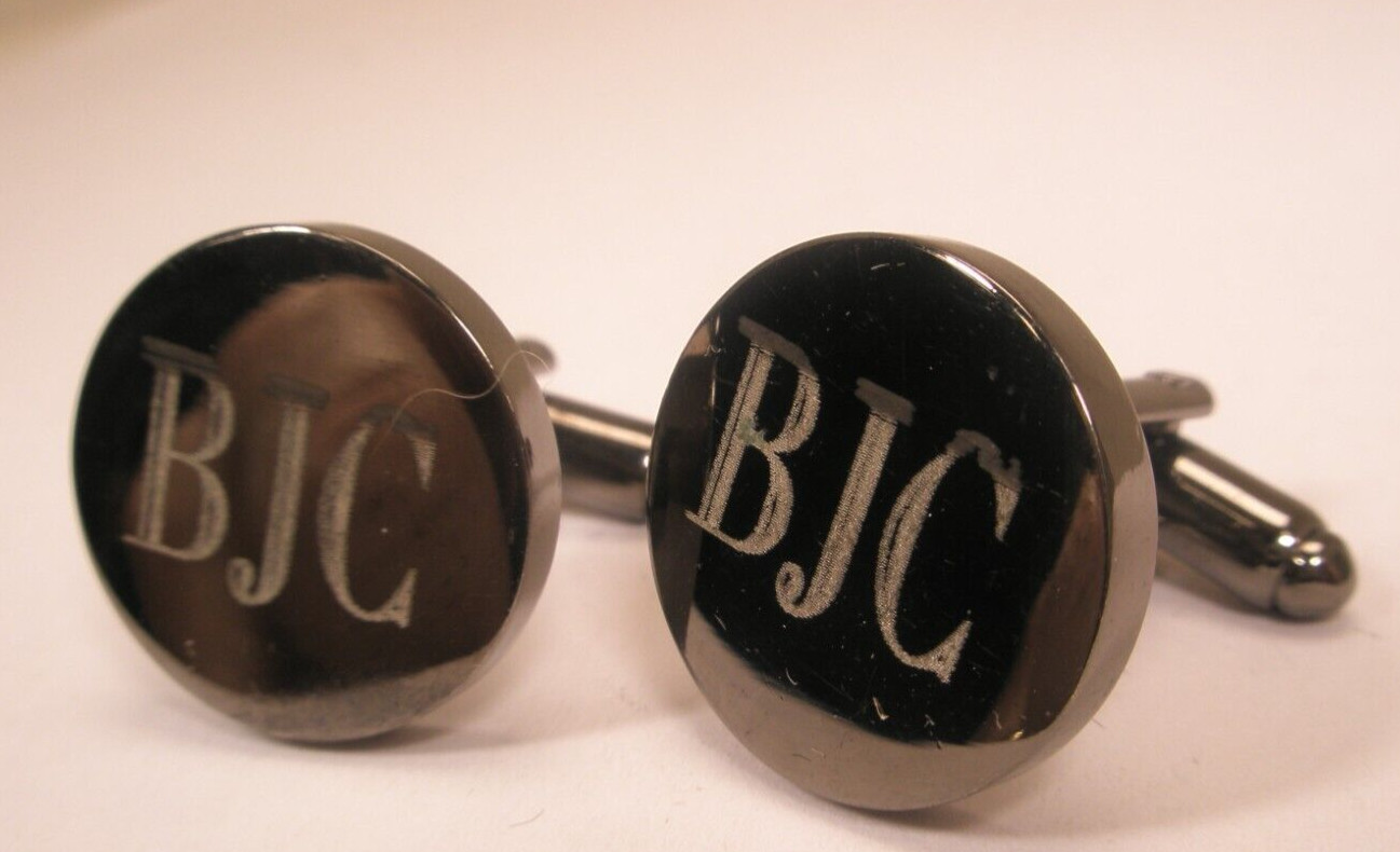 BJC Monogram ENGRAVED Initial Letter Vintage Cuff… - image 6