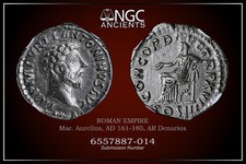 MARCUS AURELIUS NGC XF ROMAN COINS, AD 161-180. AR Denarius. A1112