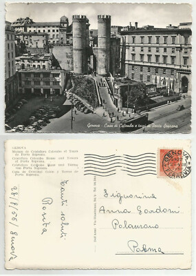 GENOA (257) - GENOA House of Columbus and towers of Porta Soprana - FG/Vg 1956