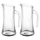 2x Wilmax England Crystalline 100ml Glass Jug Water Container Pitcher w/ Handle