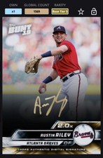 [DIGITAL CARD] TOPPS BUNT 2019 - AUSTIN RILEY, GOLD BASE 5 SIG AWARD, ATL BRAVES