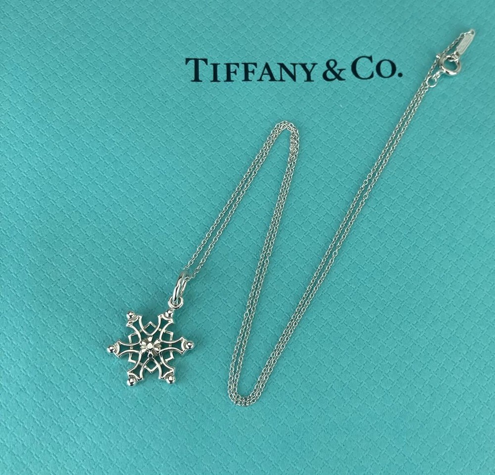 TIFFANY & Co. Snowflake Necklace AG925 16.5x16.5mm Ladies Accessories