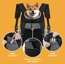 Wuffie Pet Cat Dog Carrier Travel Head out Adjustable Backpack NIB Size Large