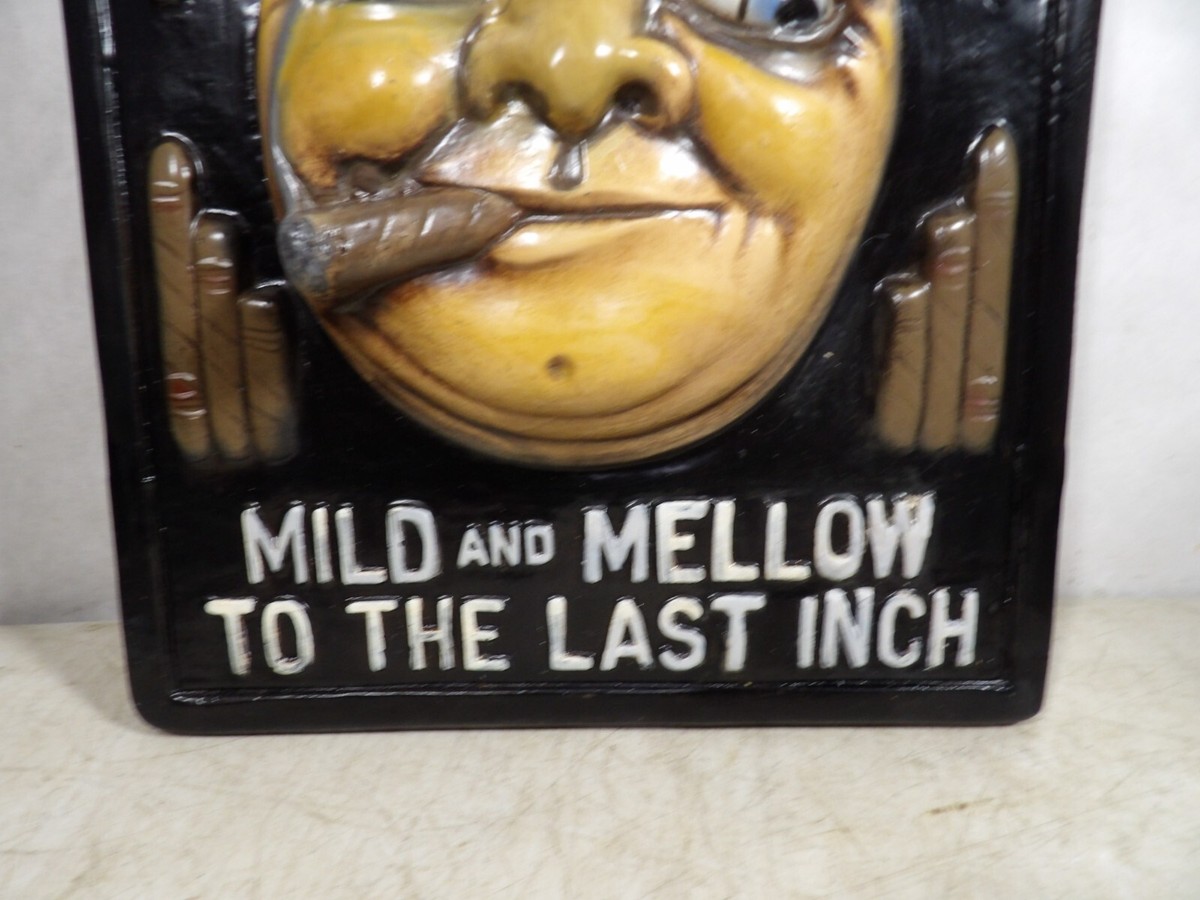 Antique 1910s20s Admiration Cigars 3-D Plaster Man In The Moon