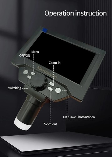 5.5" LCD Digital Microscope 1000X 1080P Coin Microscope Magnifier with Stand - Picture 10 of 13