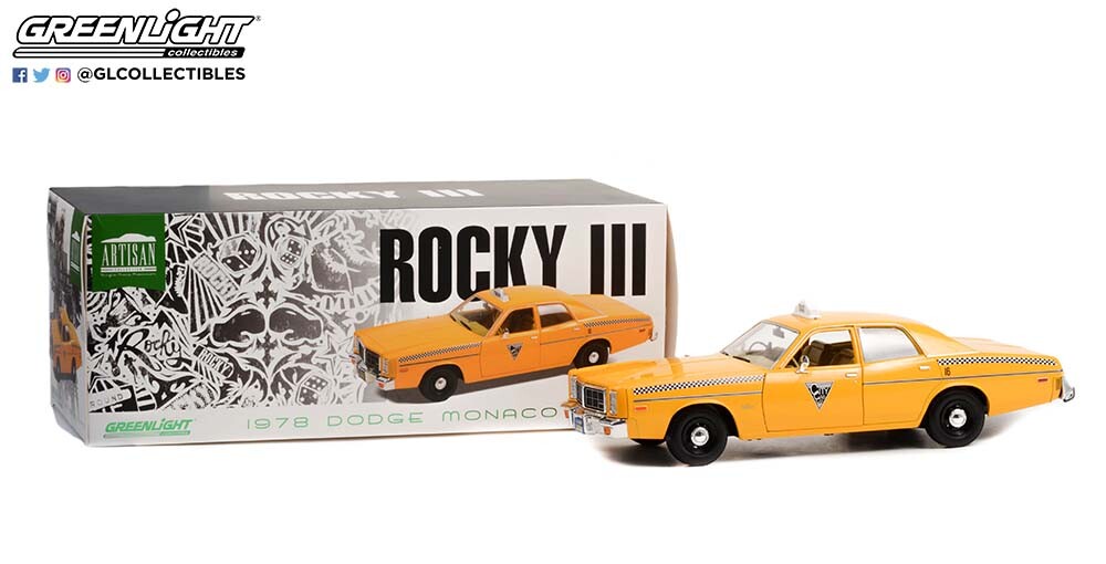 Greenlight 1/18 Scale Die-Cast Rocky III 1978 Dodge Monaco Taxi